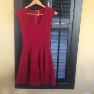 Red V-neck dress